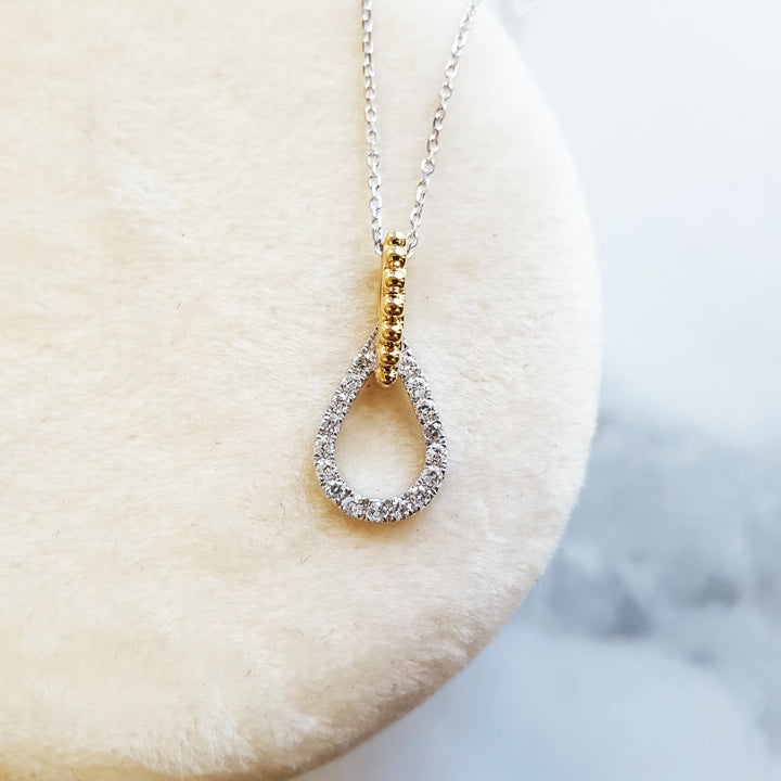 Two Tone Looping Accent Diamond Pendant