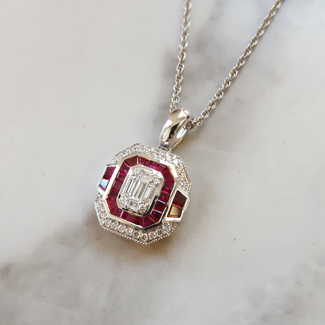 Vintage Inspired Ruby Pendant