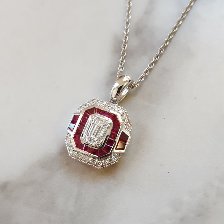 Vintage Inspired Ruby Pendant