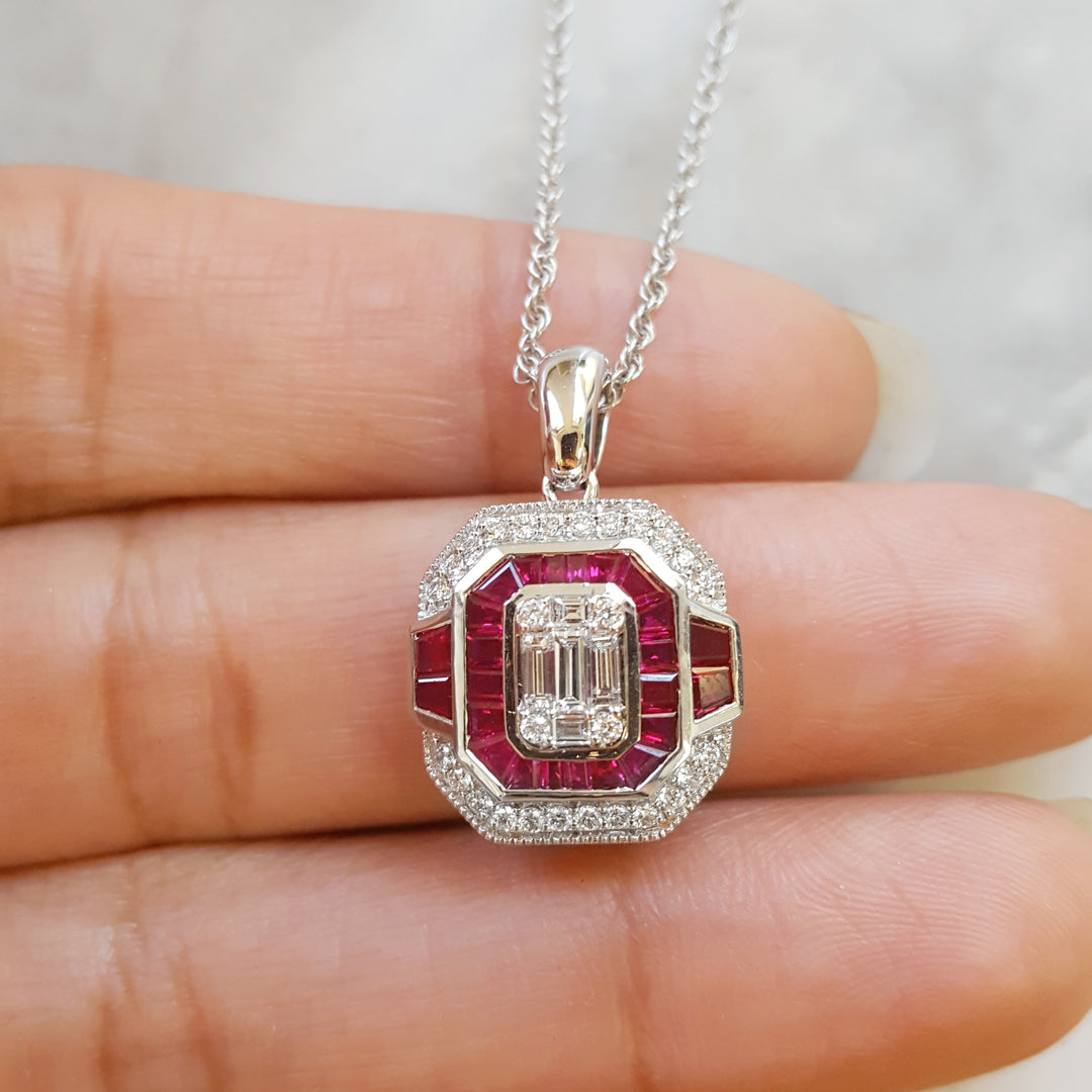 Vintage Inspired Ruby Pendant