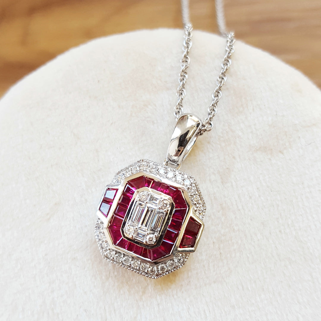 Vintage Inspired Ruby Pendant