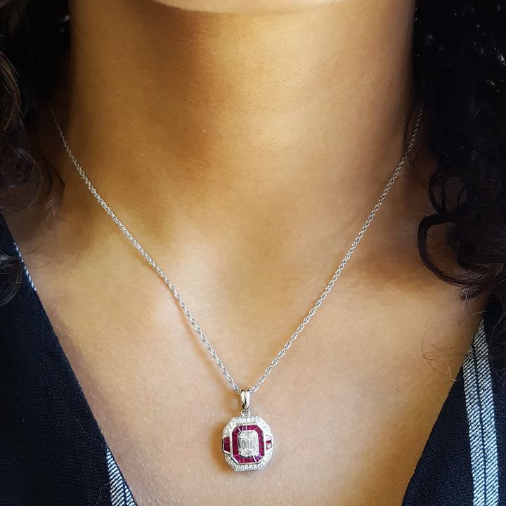 Vintage Inspired Ruby Pendant