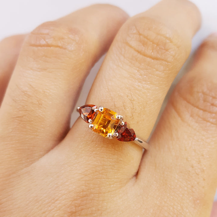 Sunset Colored Garnet Ring