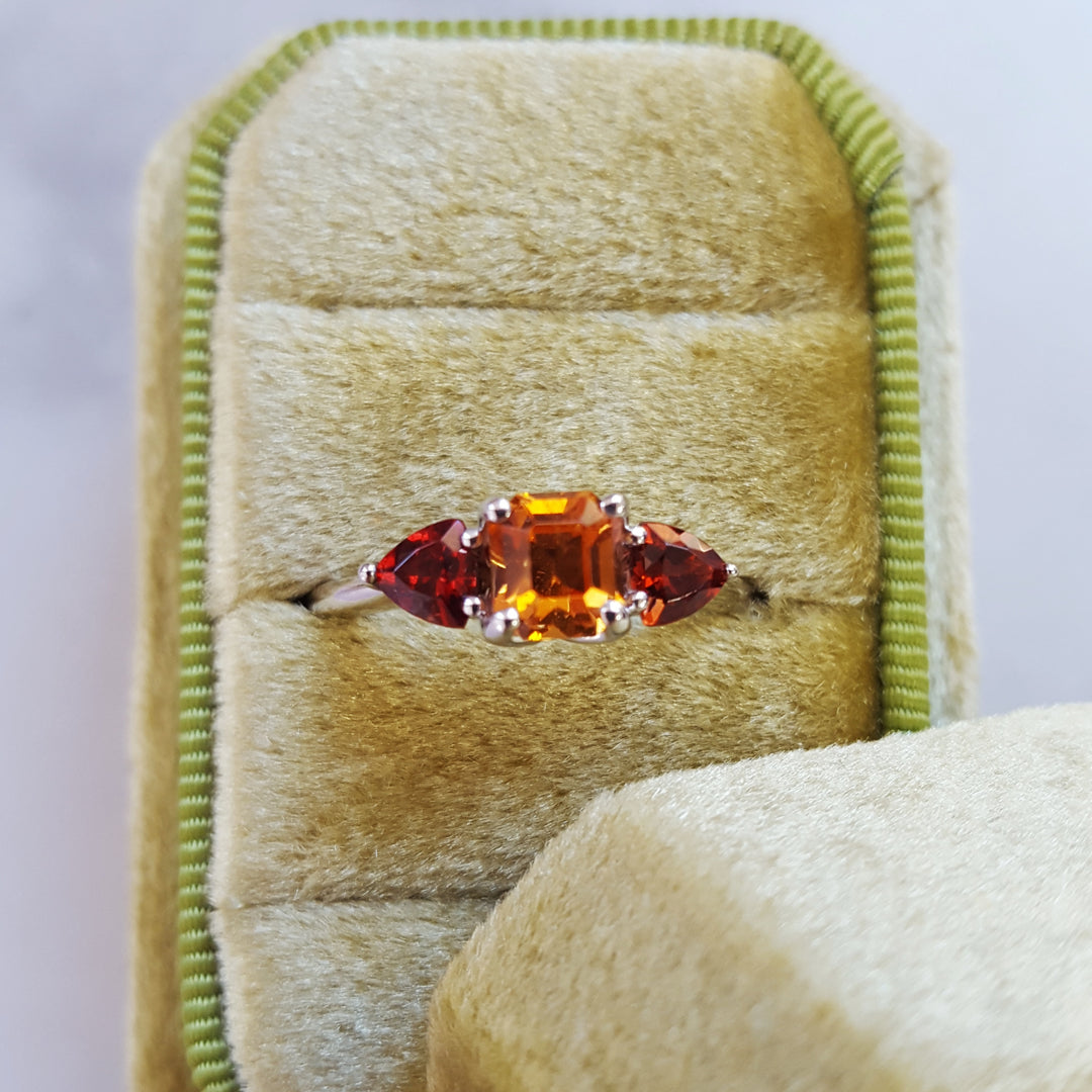 Sunset Colored Garnet Ring