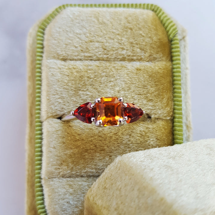 Sunset Colored Garnet Ring