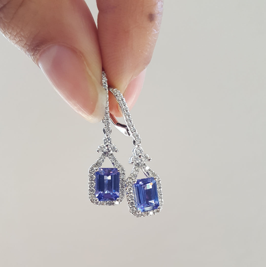 Elegant Tanzanite Drop Earrings