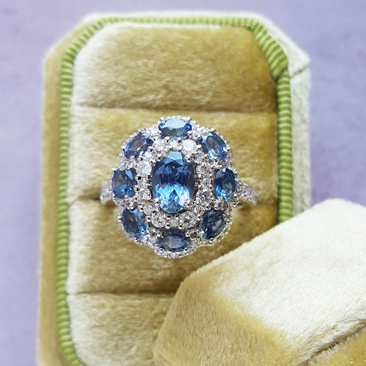 Montana Sapphire Flower Ring