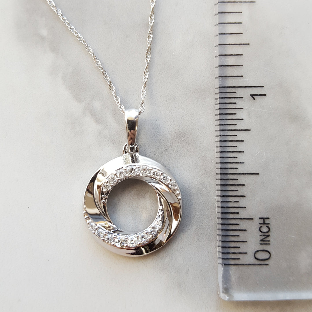 White Diamond Dough Loop Pendant