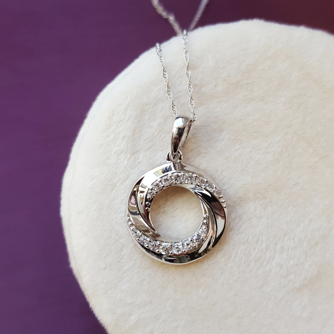 White Diamond Dough Loop Pendant