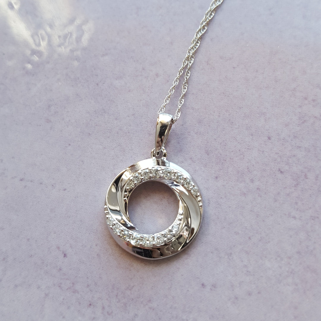 White Diamond Dough Loop Pendant