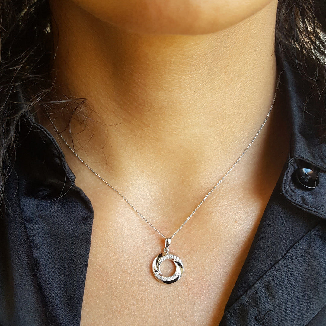 White Diamond Dough Loop Pendant