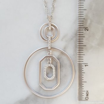 Geometrically Brushed Diamond Pendant