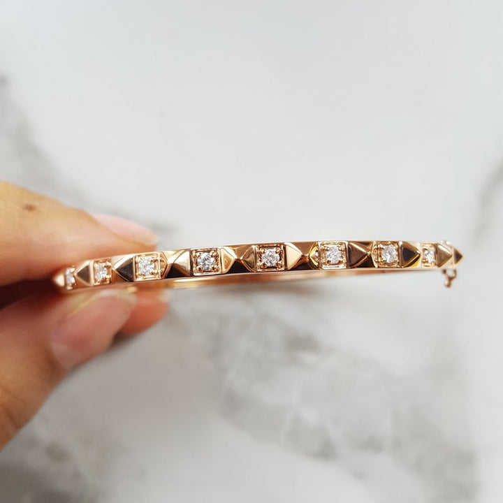 Gems One Diamond Pyramid Rose Gold Bracelet