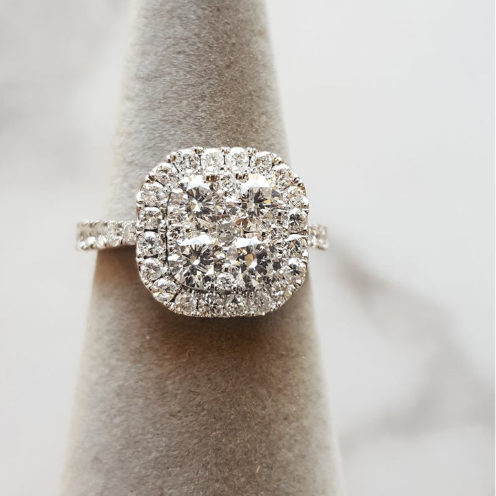 Sami Fine Jewelry Haloed Square Diamond Engagement Ring