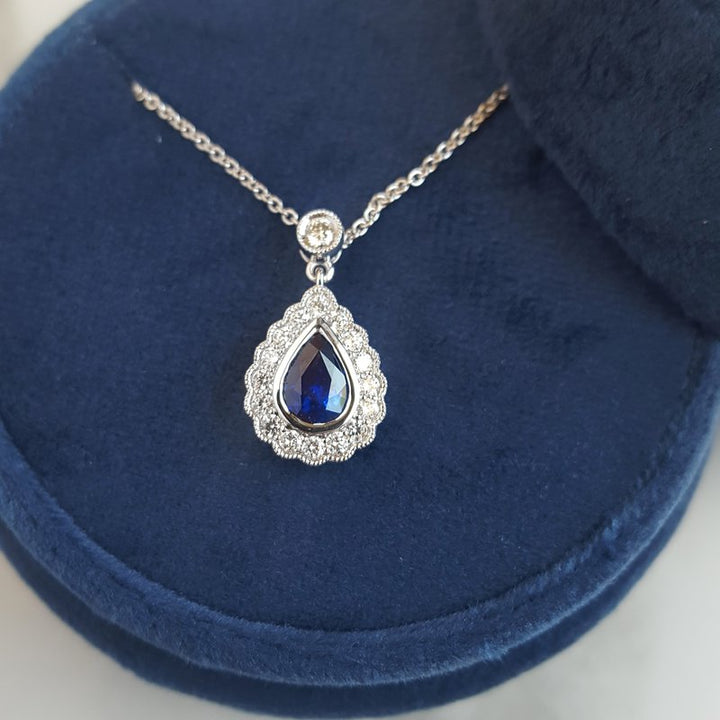 Sami Fine Jewelry Sapphire Pear Cut Pendant