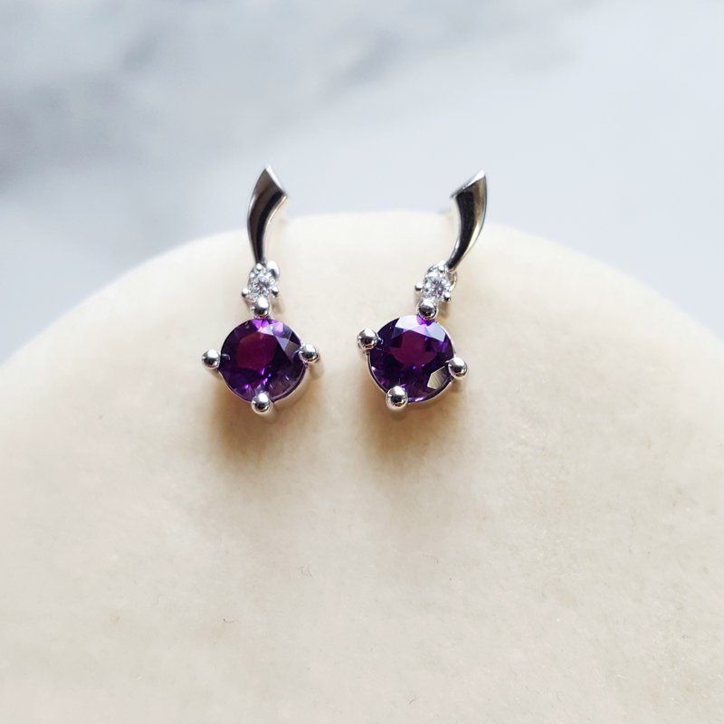 Arizona Amethyst Silver Jewelry Amethyst Dangle Studs 363419