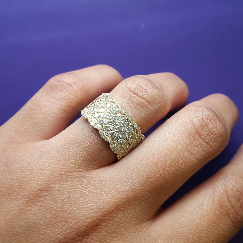  Sami Fine Jewelry Pave Wide Diamond Band 021077 - Sami Fine Jewelry