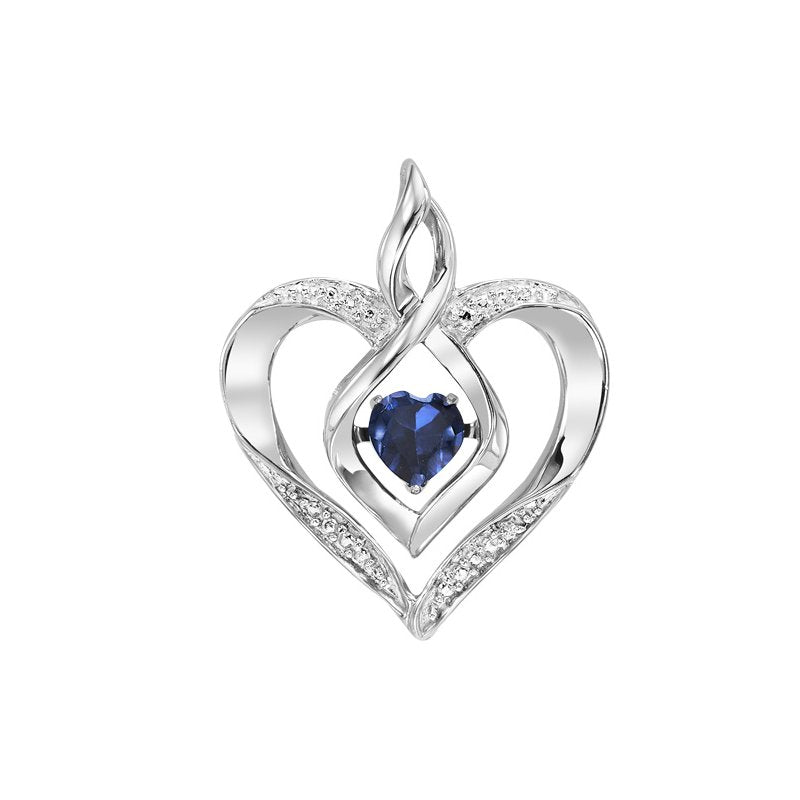  Gems One Synthetic Sapphire Heart Infinity Symbol ROL Rhythm Of Love Pendant In Sterling Silver ROL1165S - Sami Fine Jewelry