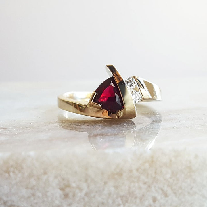 Arizona Anthill Garnet Gold Jewelry Arizona Garnet Modern Style Ring