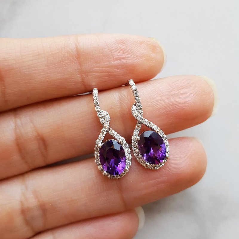 Arizona Amethyst Gold Jewelry Loop-De-Loop Amethyst Earrings