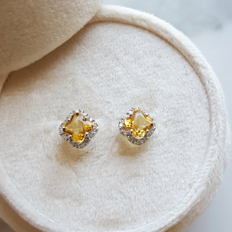 Sami Fine Jewelry 4-Leaf Citrine Studs 161576