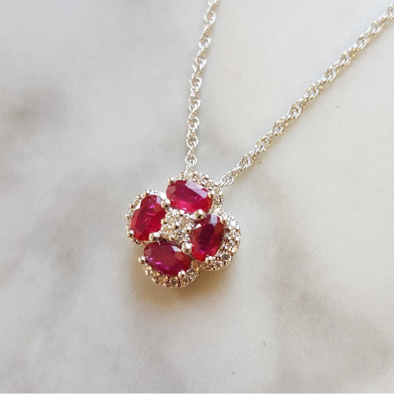 Allison Kaufman Ruby Clover Pendant 131618