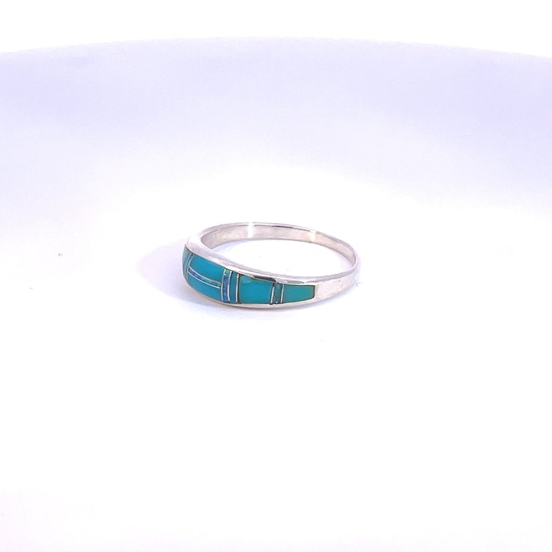 Arizona Turquoise and Inlaid Jewelry Turquoise Tapered Ring