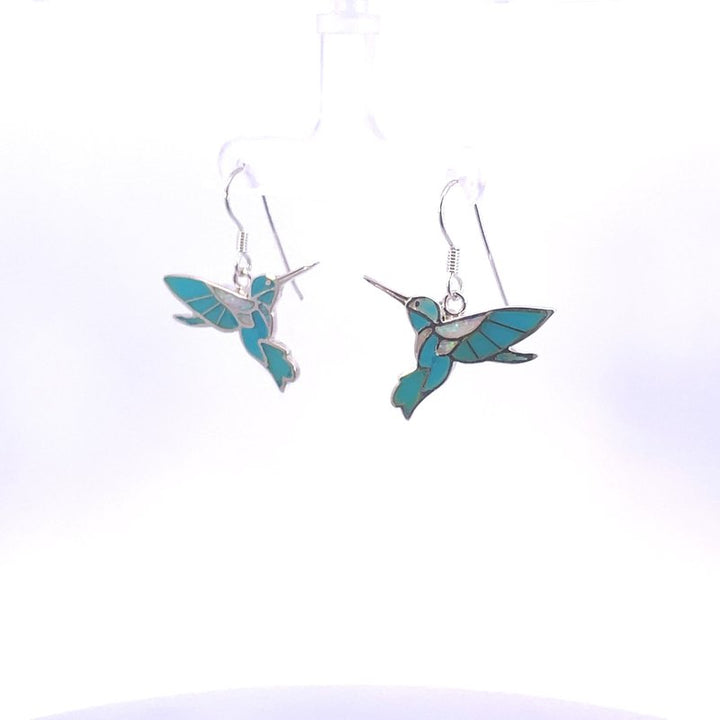 Arizona Turquoise and Inlaid Jewelry Fluttering Hummingbird Earrings