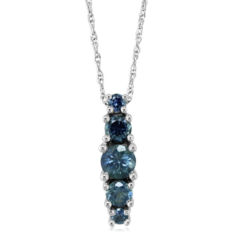 American Gem Collection™ Montana Sapphire Graduated Necklace PCC237MSXWI