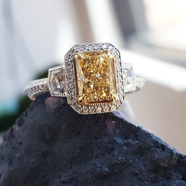 Sami Fine Jewelry Yellow Radiant Diamond Ring