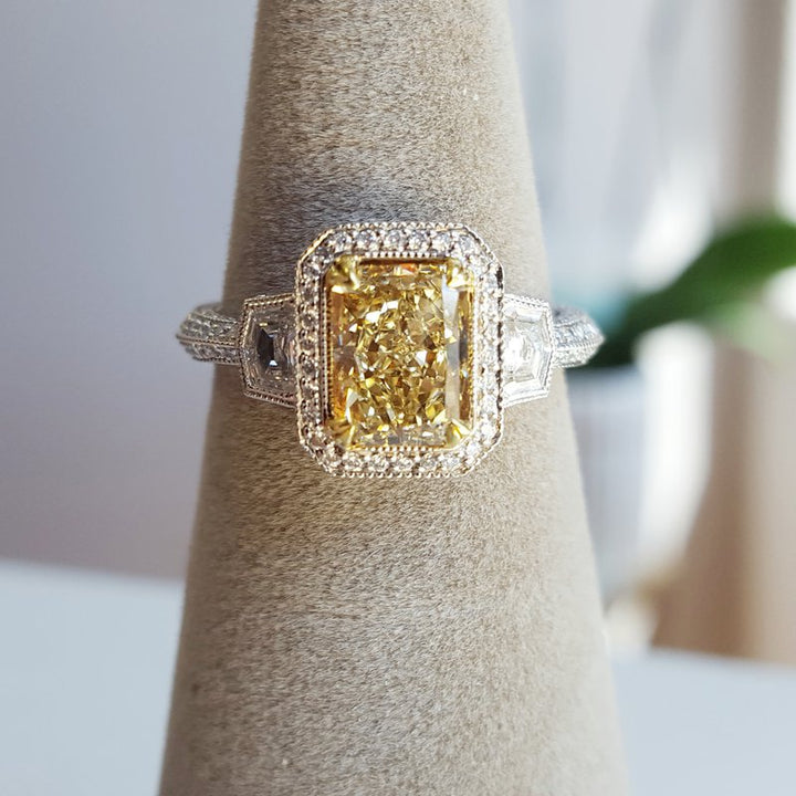 Sami Fine Jewelry Yellow Radiant Diamond Ring