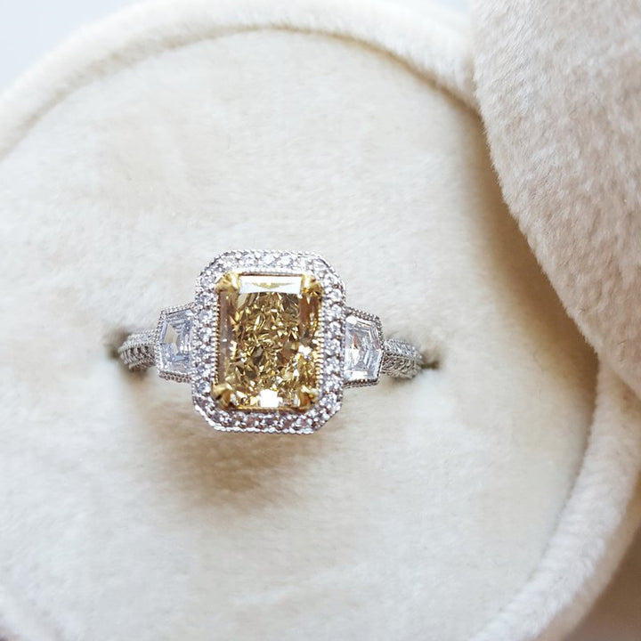 Sami Fine Jewelry Yellow Radiant Diamond Ring